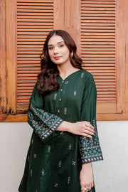 Verdant 2Pc - Embroidered Karandi Dress - BATIK