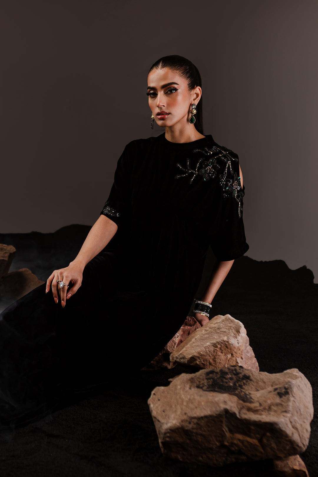 Betsy 1Pc - Formal Velvet Kaftan - BATIK