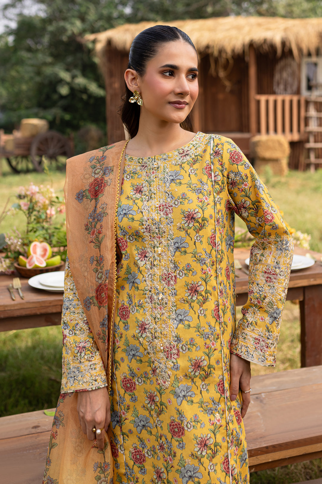 Florence 3Pc - Printed Khaddar Dress - BATIK