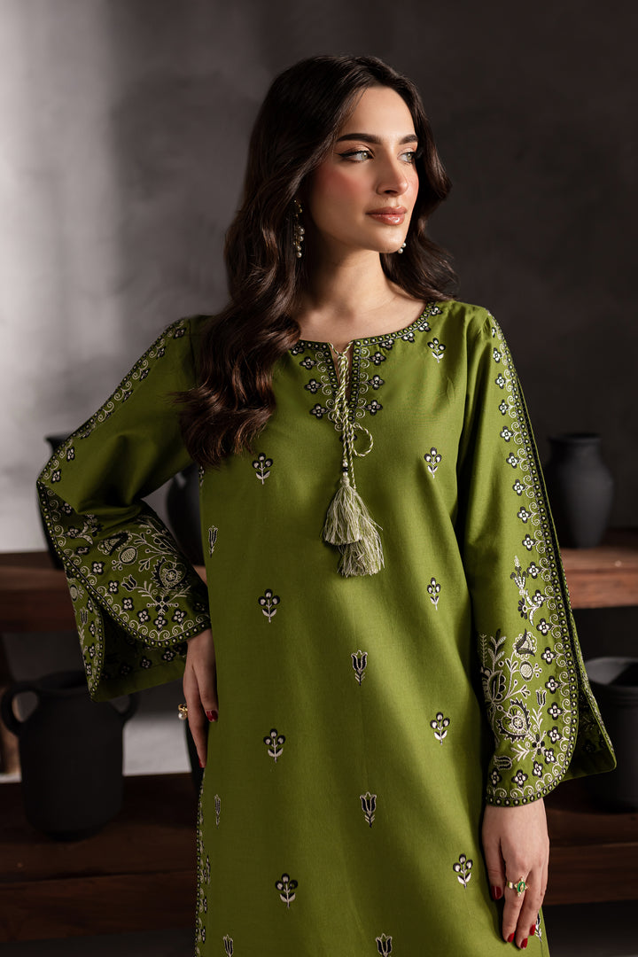 Green Gem 2Pc - Embroidered Khaddar Dress - BATIK