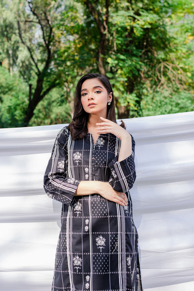 Black Morocco 2Pc - Printed Cambric Dress - BATIK