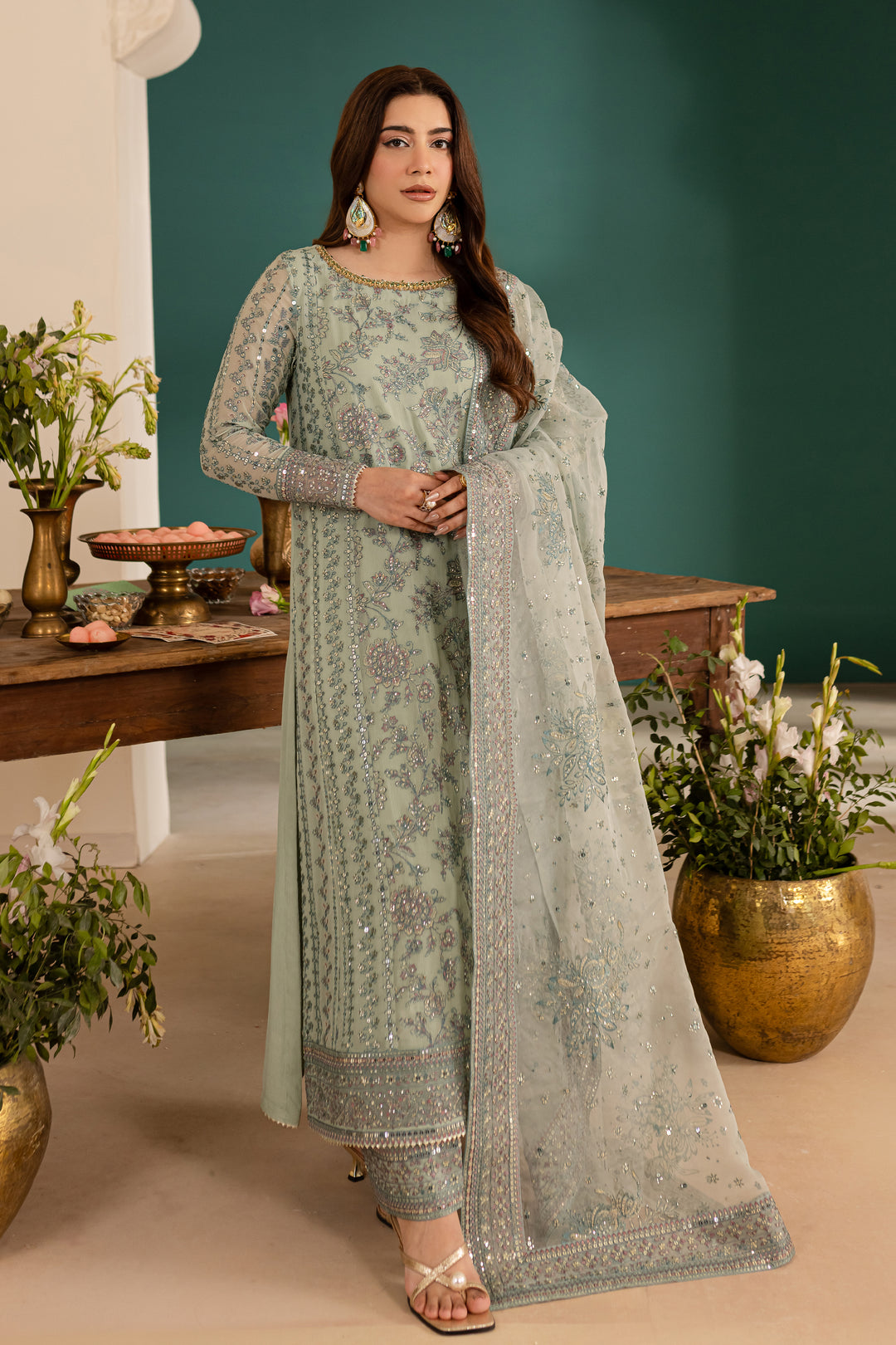 Abyan 3Pc - Embroidered Luxe Pret