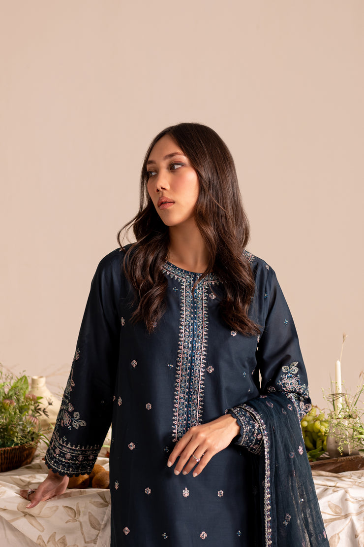 Freya 3Pc - Embroidered Lawn Dress - BATIK