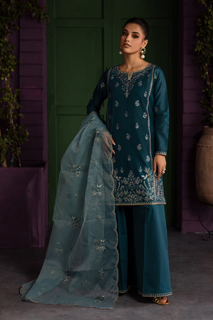 Bronya 3Pc - Embroidered Solid Dress - BATIK