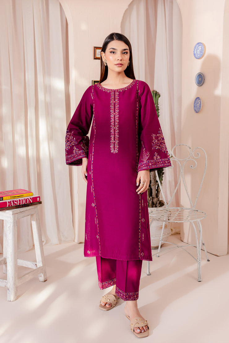 Joy 2Pc - Embroidered Khaddar Dress - BATIK