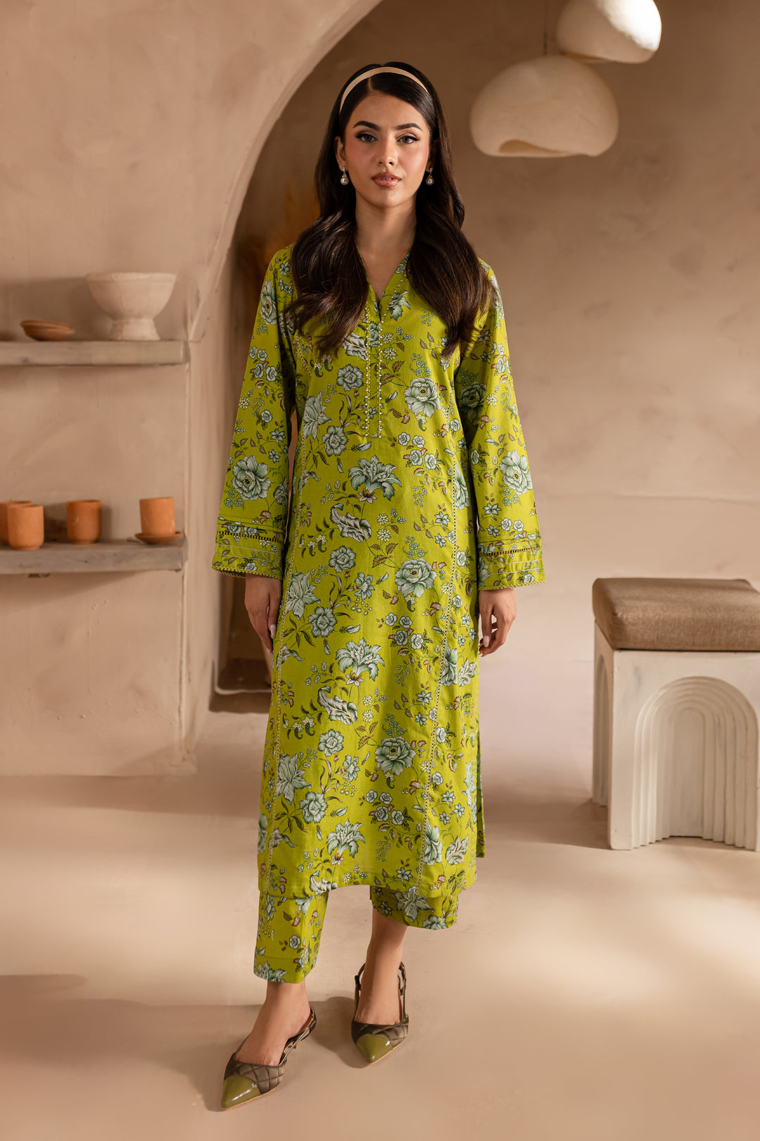 Caleb 2Pc - Printed Khaddar Dress - BATIK