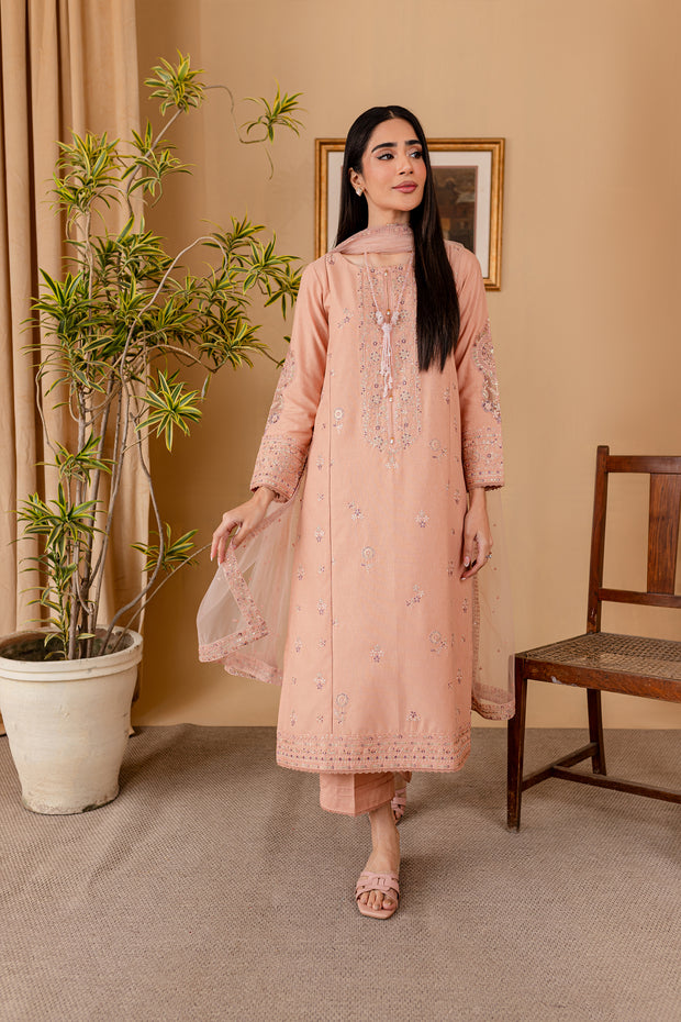 Duek 3Pc - Embroidered Karandi Dress