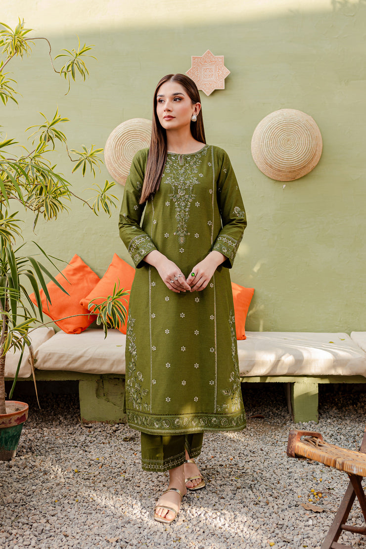 Kaymi 2Pc - Embroidered Karandi Dress - BATIK