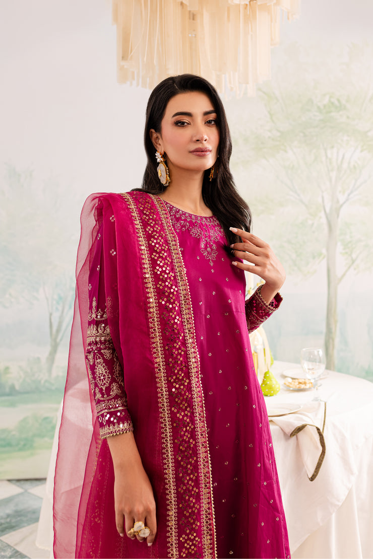 Pink Shine 3Pc - Embroidered Lawn Dress - BATIK