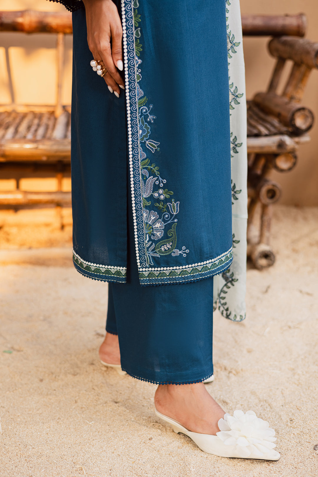 Stillwater Ridge 3Pc - Embroidered Khaddar Dress