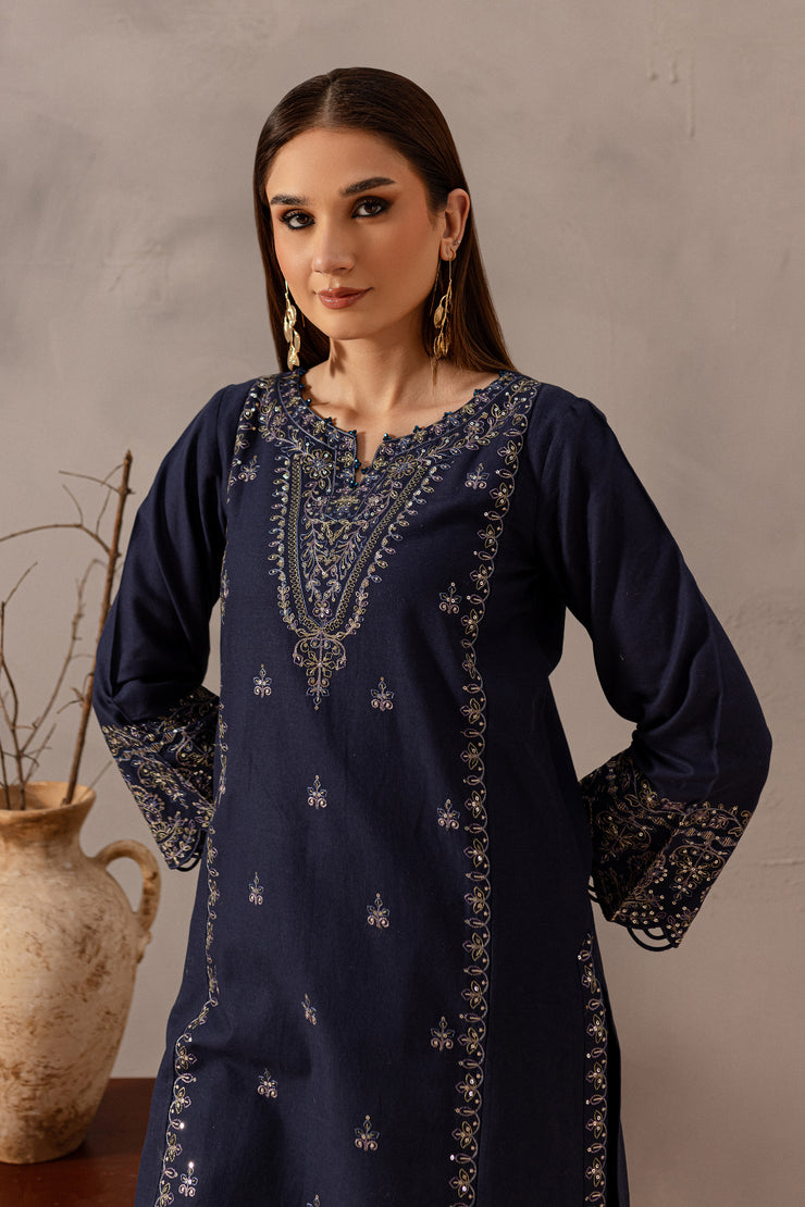 Rhea 2Pc - Embroidered Khaddar Dress