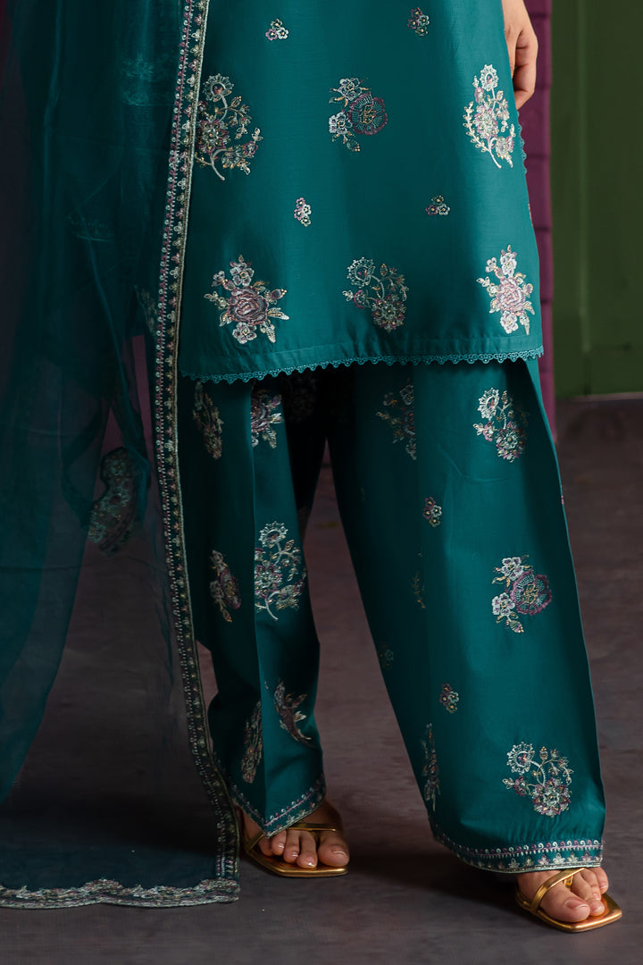 Aks 3Pc - Embroidered Solid Dress - BATIK