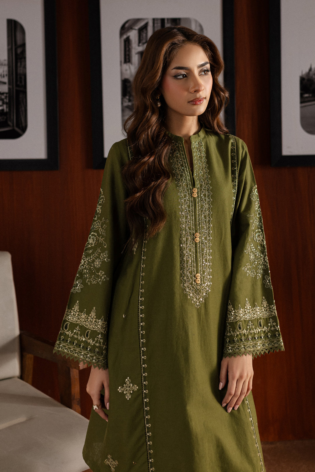 Chicago 2Pc - Embroidered Khaddar Dress - BATIK