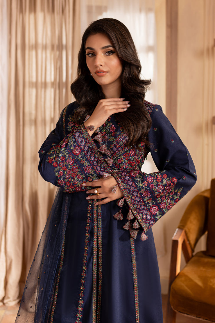 Aysel 3Pc - Embroidered Khaddar Dress