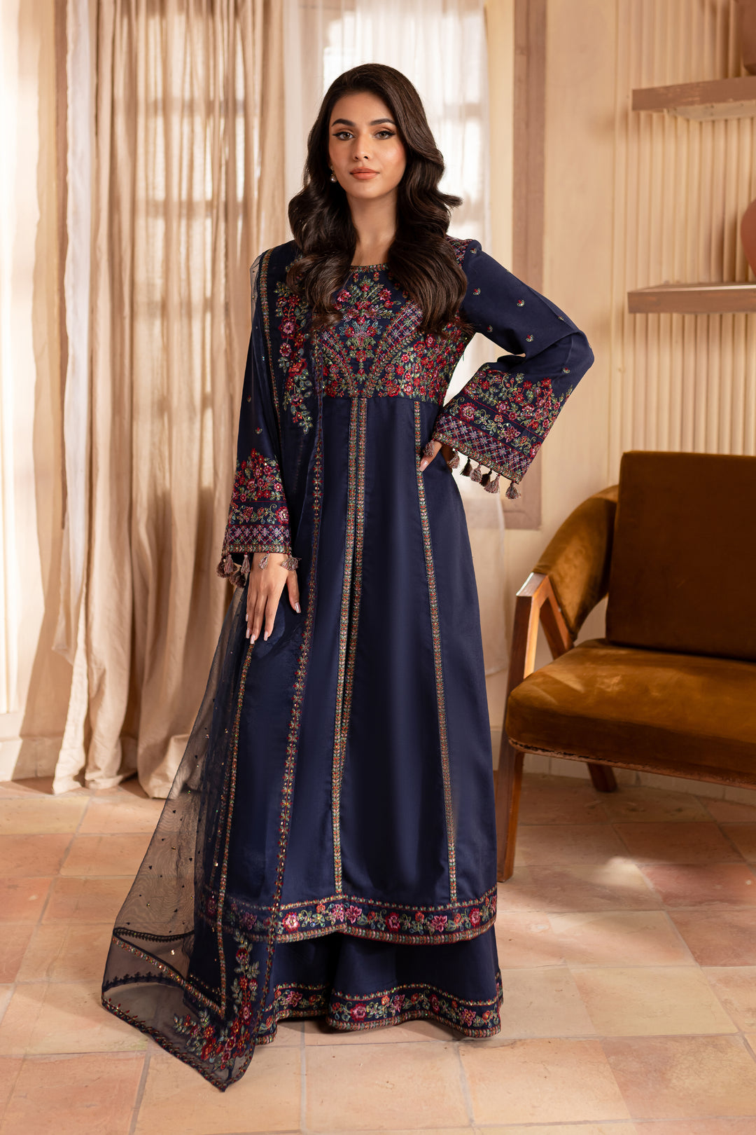 Aysel 3Pc - Embroidered Karandi Dress - BATIK