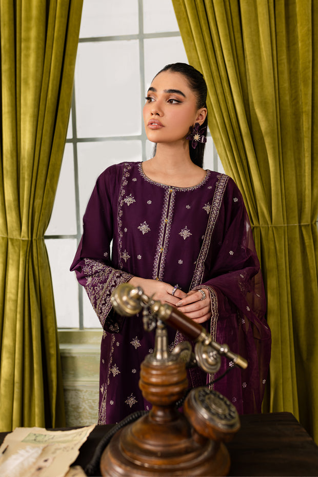 Cheshire 3Pc - Embroidered Lawn Dress