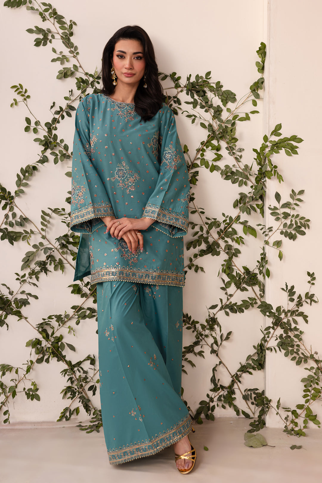 Robbie 2Pc - Embroidered Sharara Pret