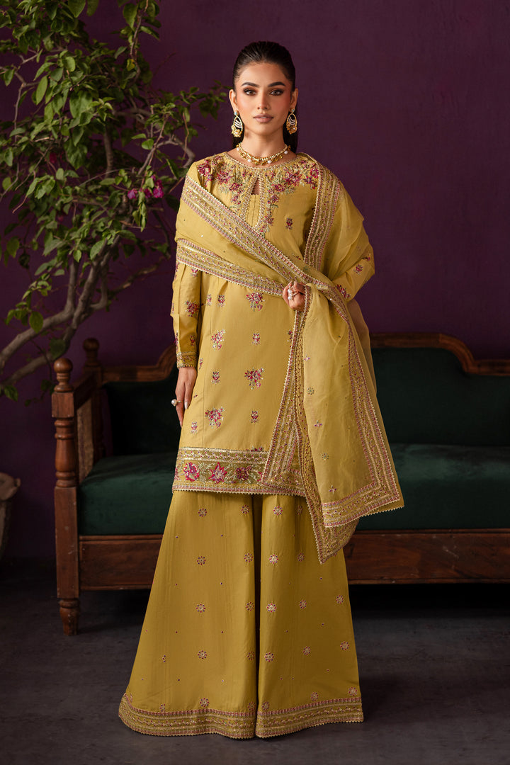 Lime Tree 3Pc - Embroidered Solid Dress - BATIK
