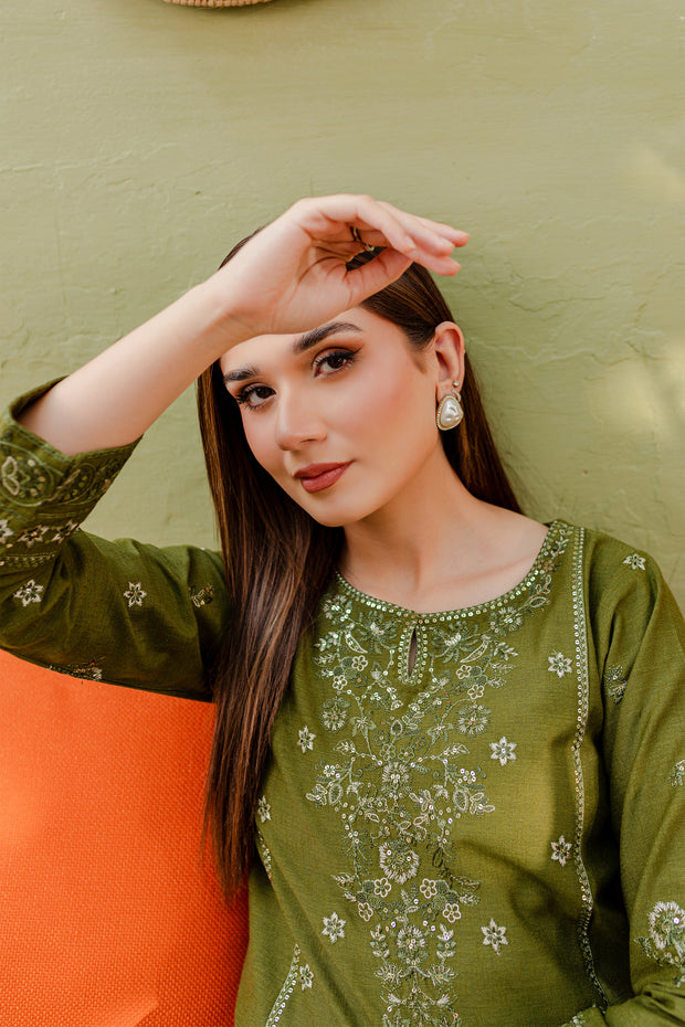 Kaymi 2Pc - Embroidered Karandi Dress - BATIK
