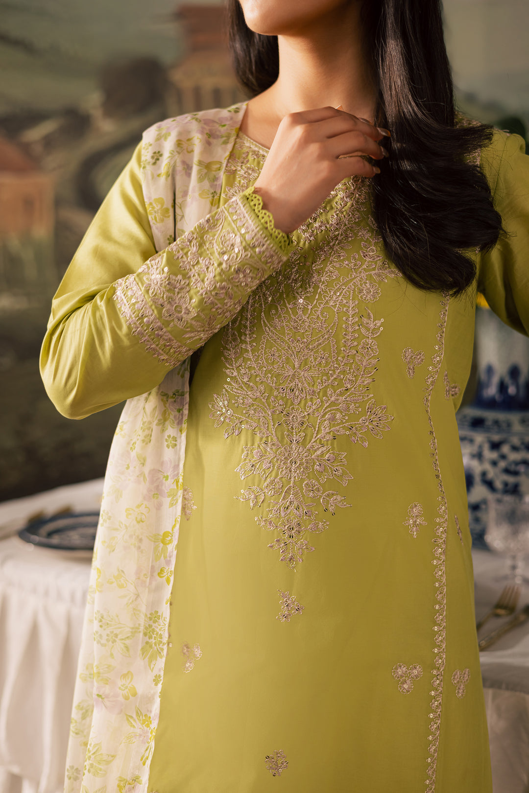 Malbus 3Pc - Embroidered Lawn Pret