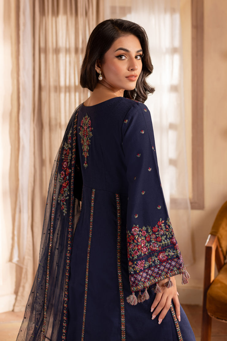 Aysel 3Pc - Embroidered Khaddar Dress