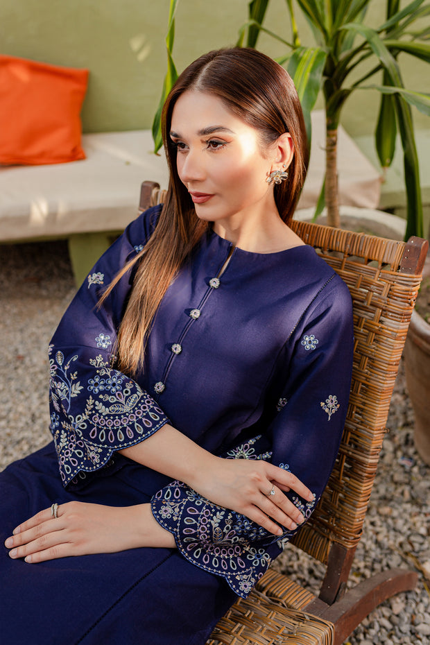 Galaxy Sky 2Pc - Embroidered Khaddar Dress - BATIK