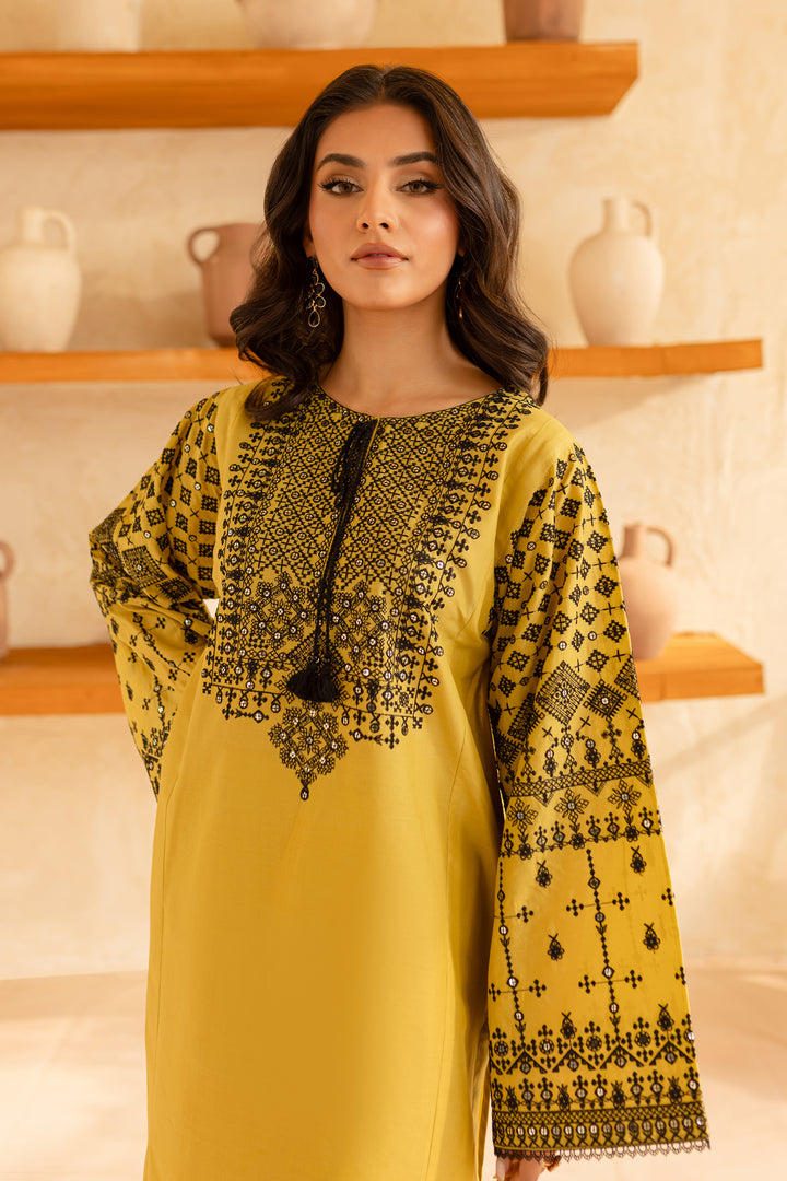 Lime Line 2Pc - Embroidered Lawn Dress