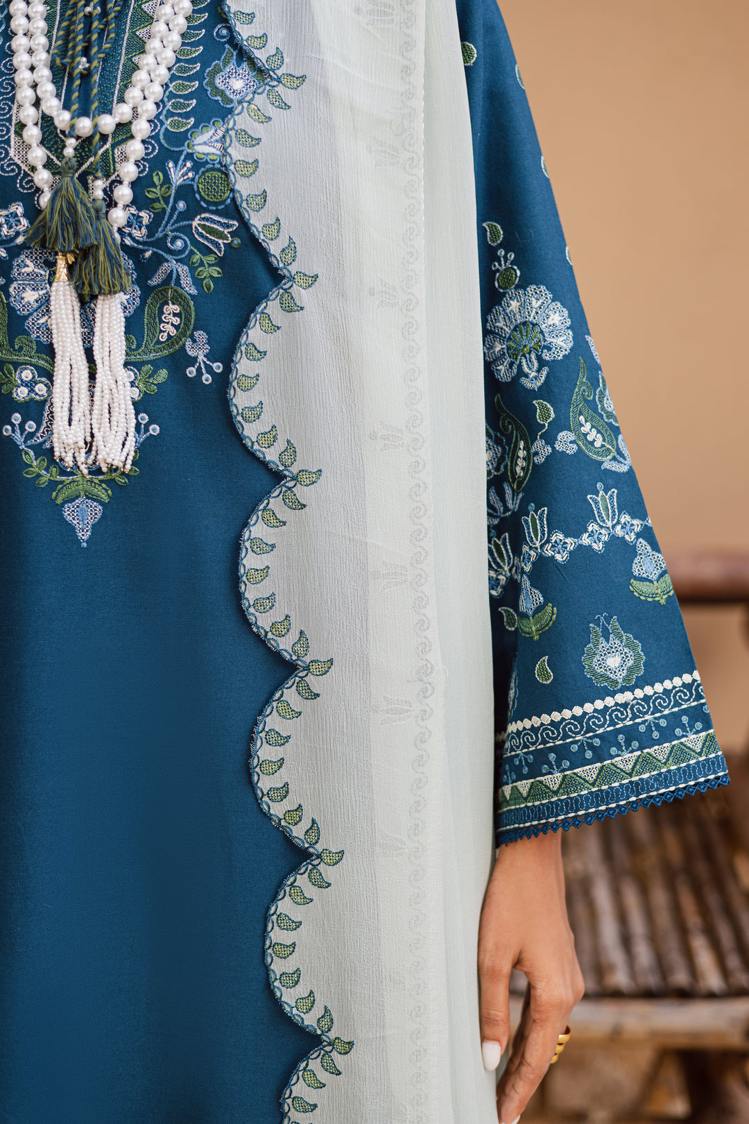 Stillwater Ridge 3Pc - Embroidered Khaddar Dress
