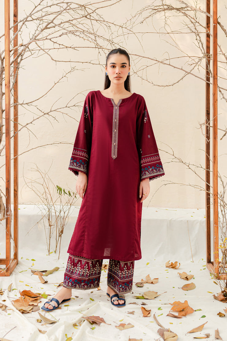 Vinaya 2Pc - Embroidered Karandi Dress - BATIK