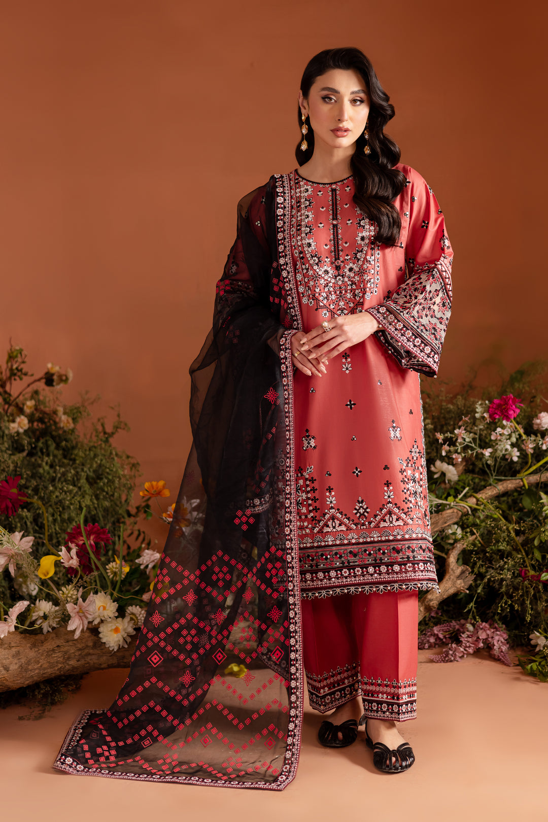 BrickLane 3Pc - Embroidered Lawn Dress