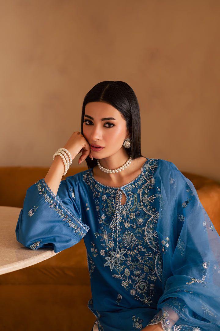 Sea Shore 3Pc - Embroidered Solid Dress - BATIK