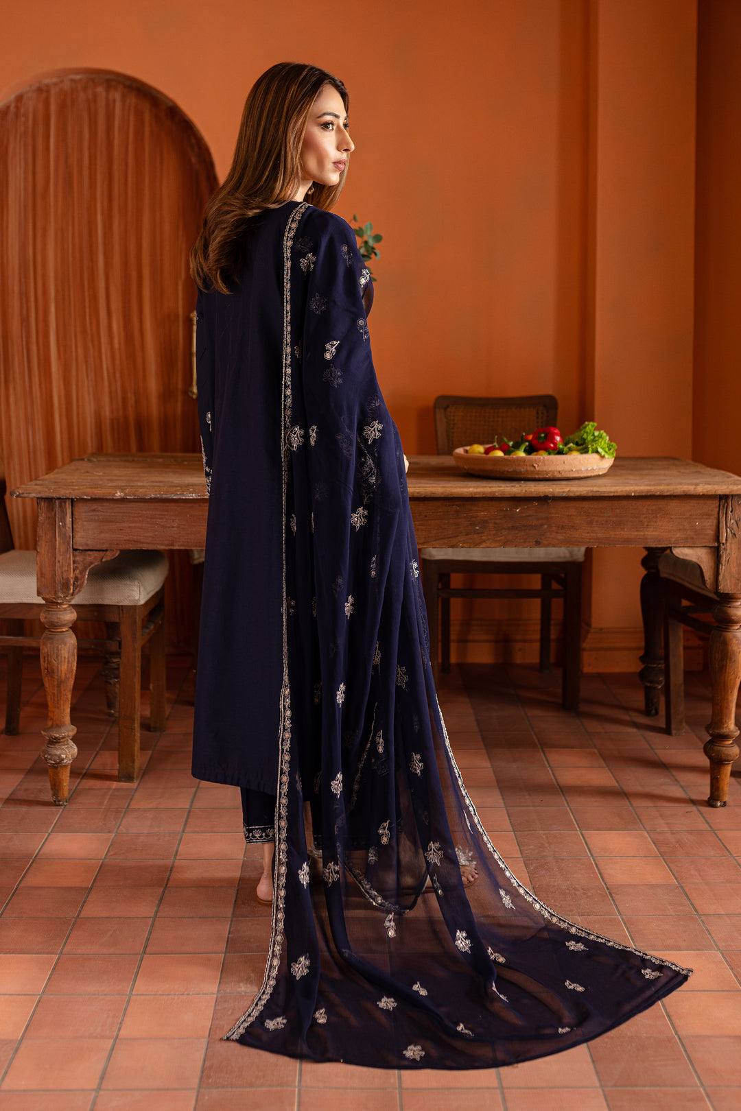 Night Fury 3Pc - Embroidered Khaddar Dress - BATIK