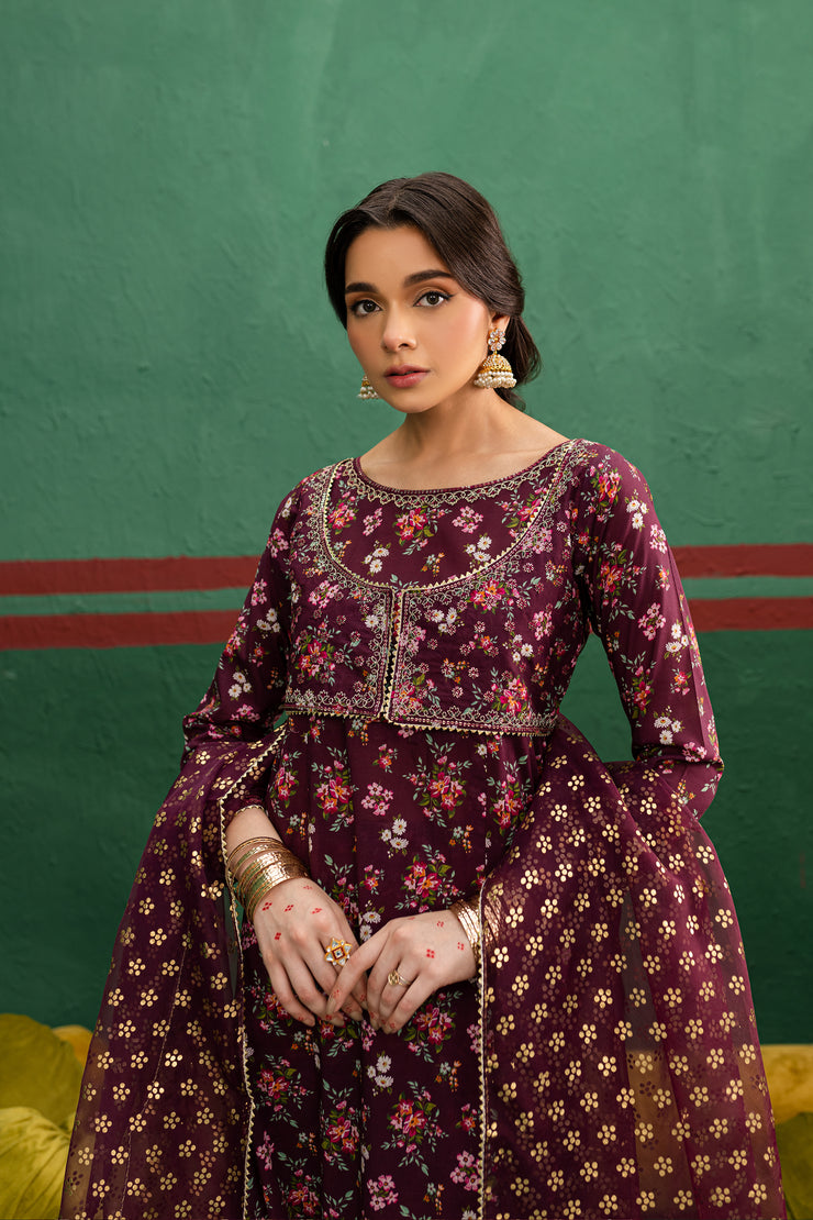 Adira 3Pc - Printed Lawn Dress - BATIK