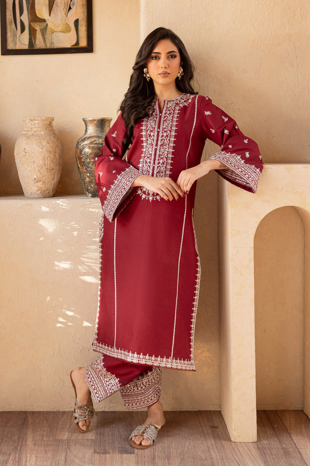 Jack Sparrow 2Pc - Embroidered Khaddar Dress