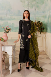 Occult 3Pc - Embroidered Luxe PRET - BATIK
