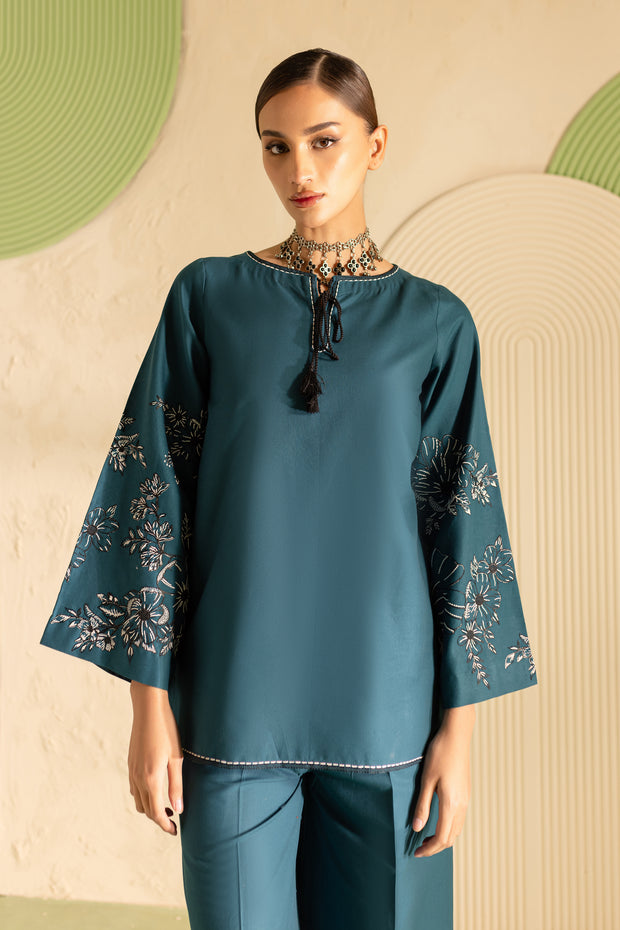 Hyelin 2Pc - Embroidered Khaddar Dress