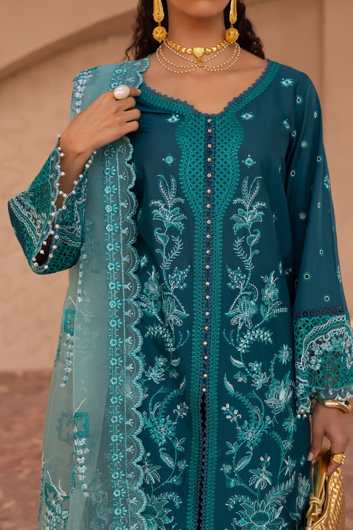 Fayrozah 3Pc - Embroidered Luxe Pret