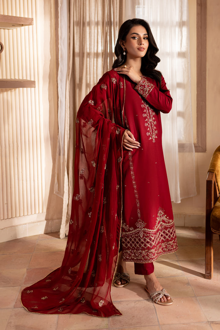 Rhaenyra 3Pc - Embroidered Khaddar Dress - BATIK