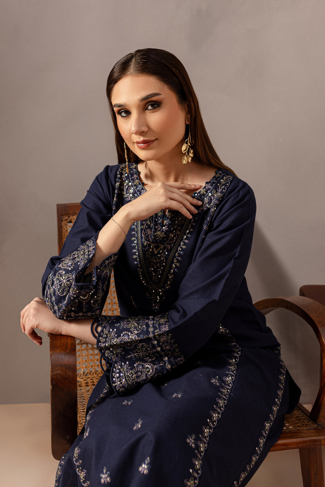 Rhea 2Pc - Embroidered Khaddar Dress - BATIK