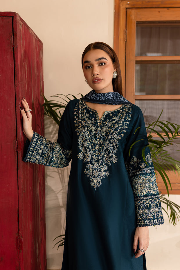 Amari 3Pc - Embroidered Khaddar Dress - BATIK