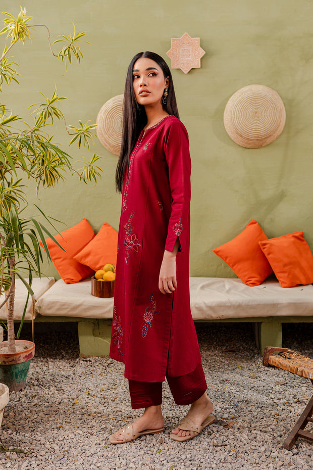 Parel 2Pc - Embroidered Khaddar Dress - BATIK