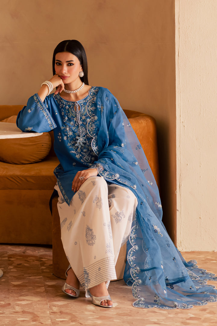 Sea Shore 3Pc - Embroidered Solid Dress - BATIK