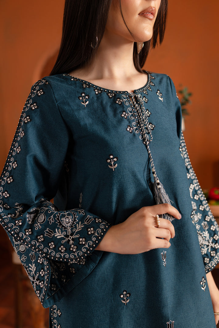 Blue Gem 2Pc- Embroidered Karandi Dress - BATIK