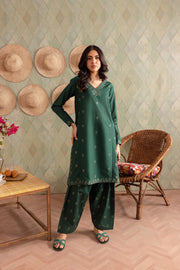 Green Brick 2Pc - Embroidered Lawn Dress - BATIK