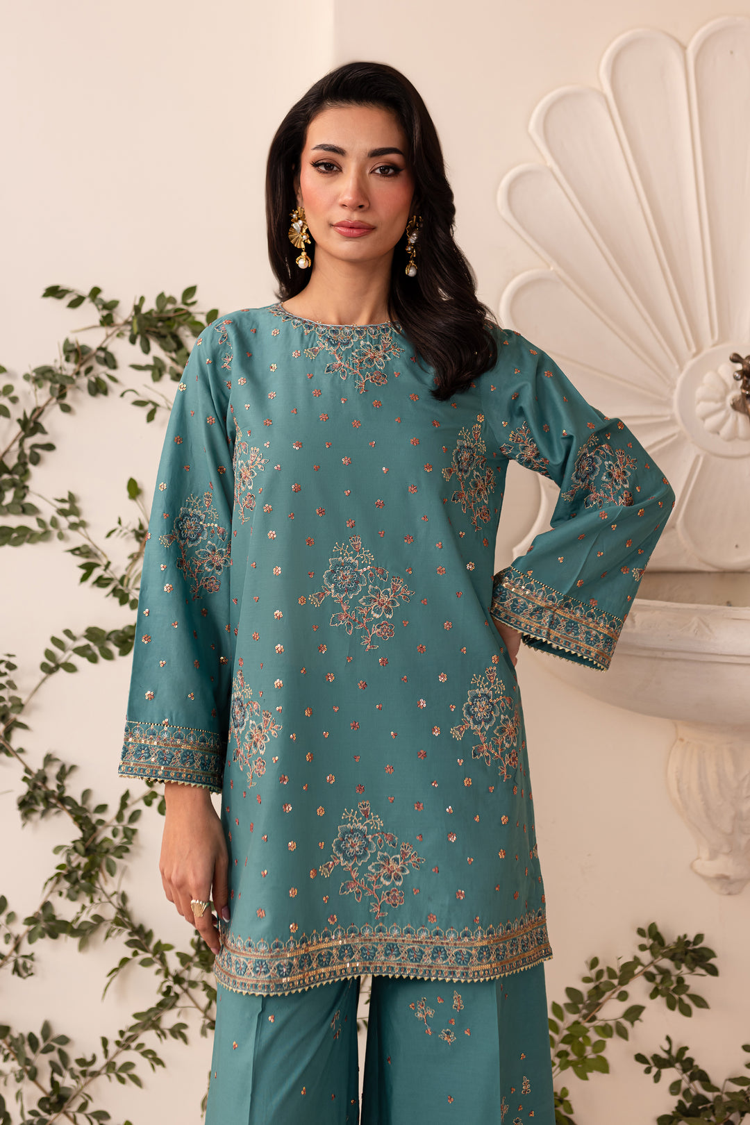 Robbie 2Pc - Embroidered Sharara Pret