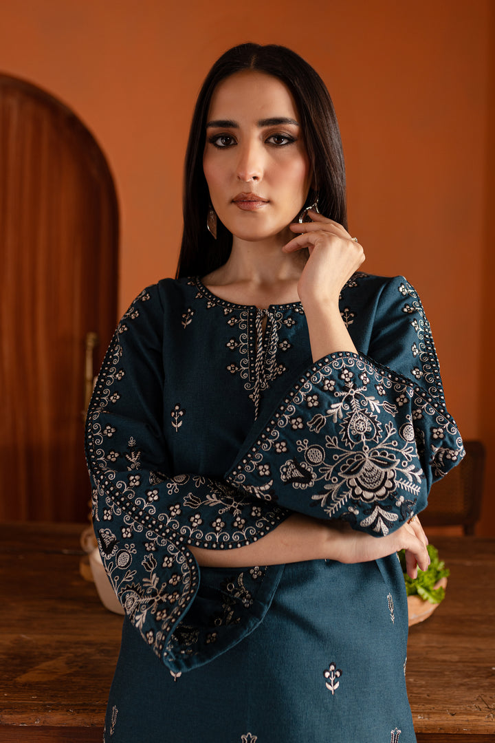 Blue Gem 2Pc- Embroidered Karandi Dress - BATIK