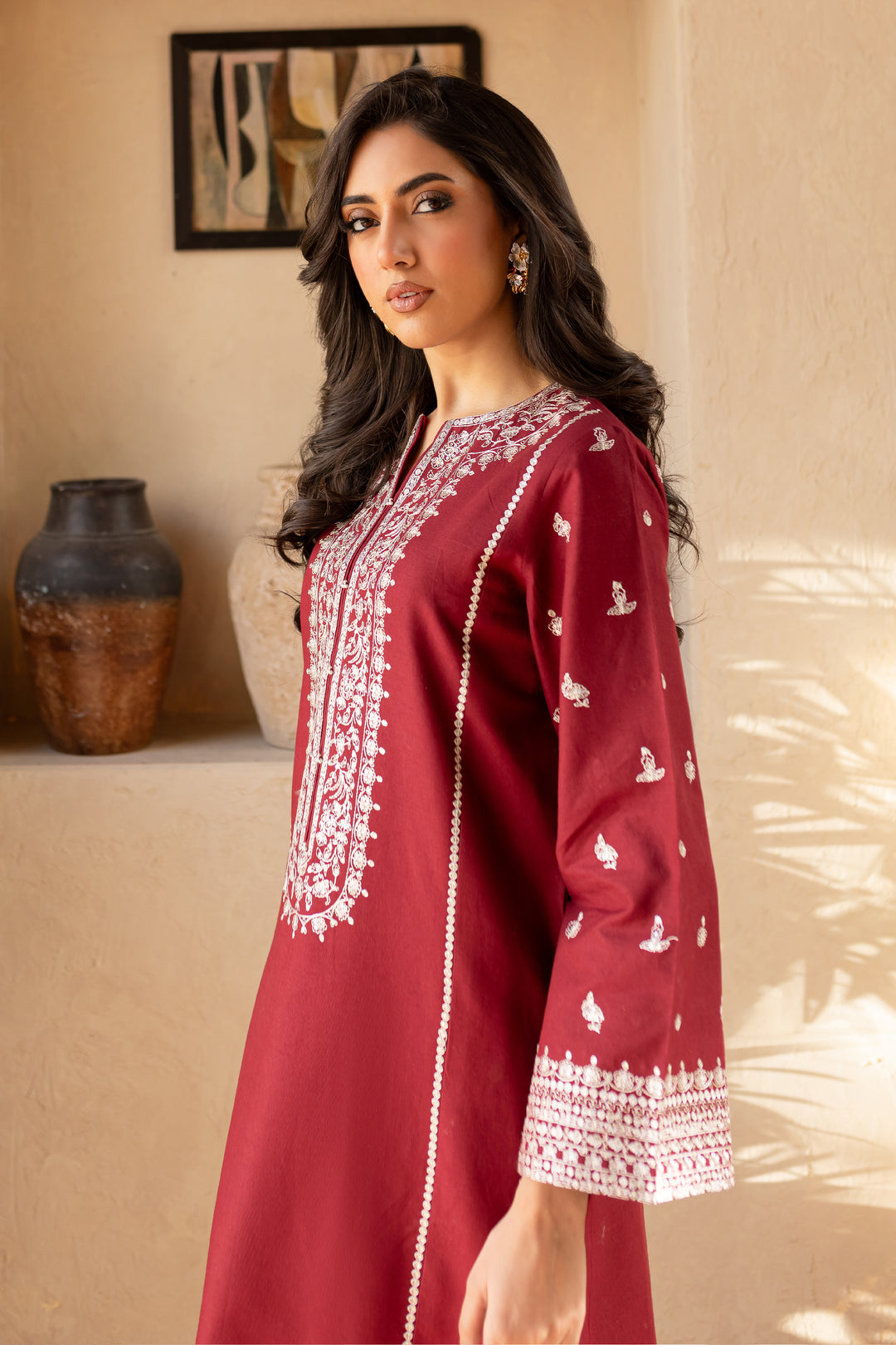 Jack Sparrow 2Pc - Embroidered Khaddar Dress - BATIK