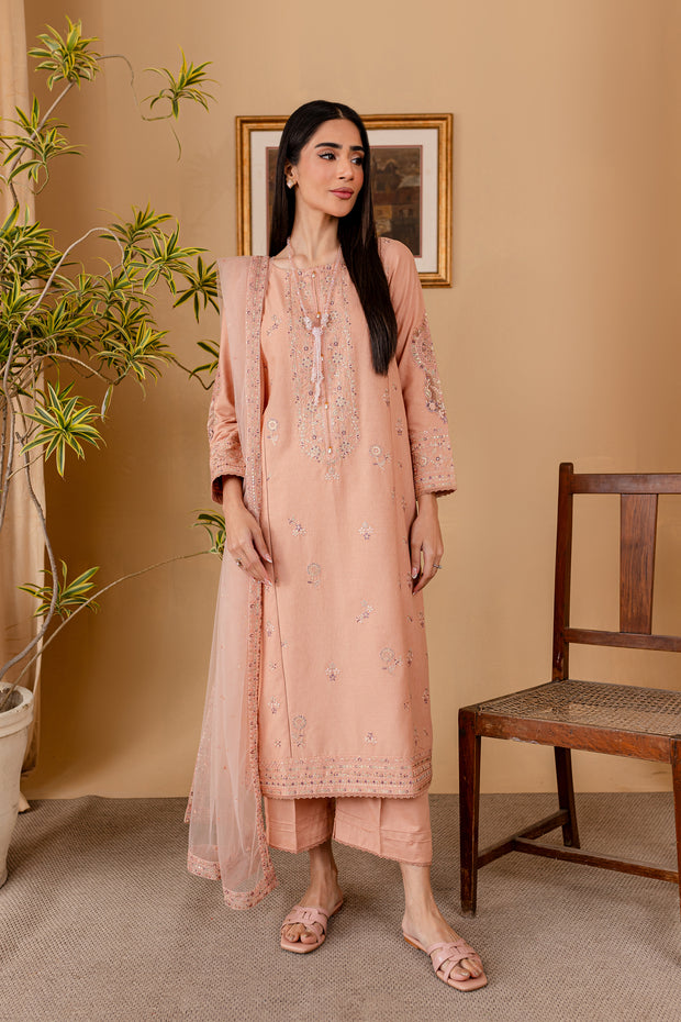 Duek 3Pc - Embroidered Karandi Dress