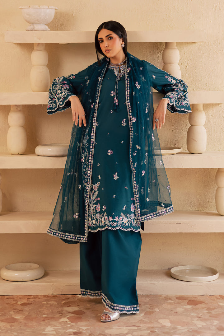 Amaan 3Pc - Embroidered Solid Dress - BATIK