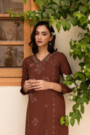 Evana 2Pc - Embroidered Khaddar Dress - BATIK